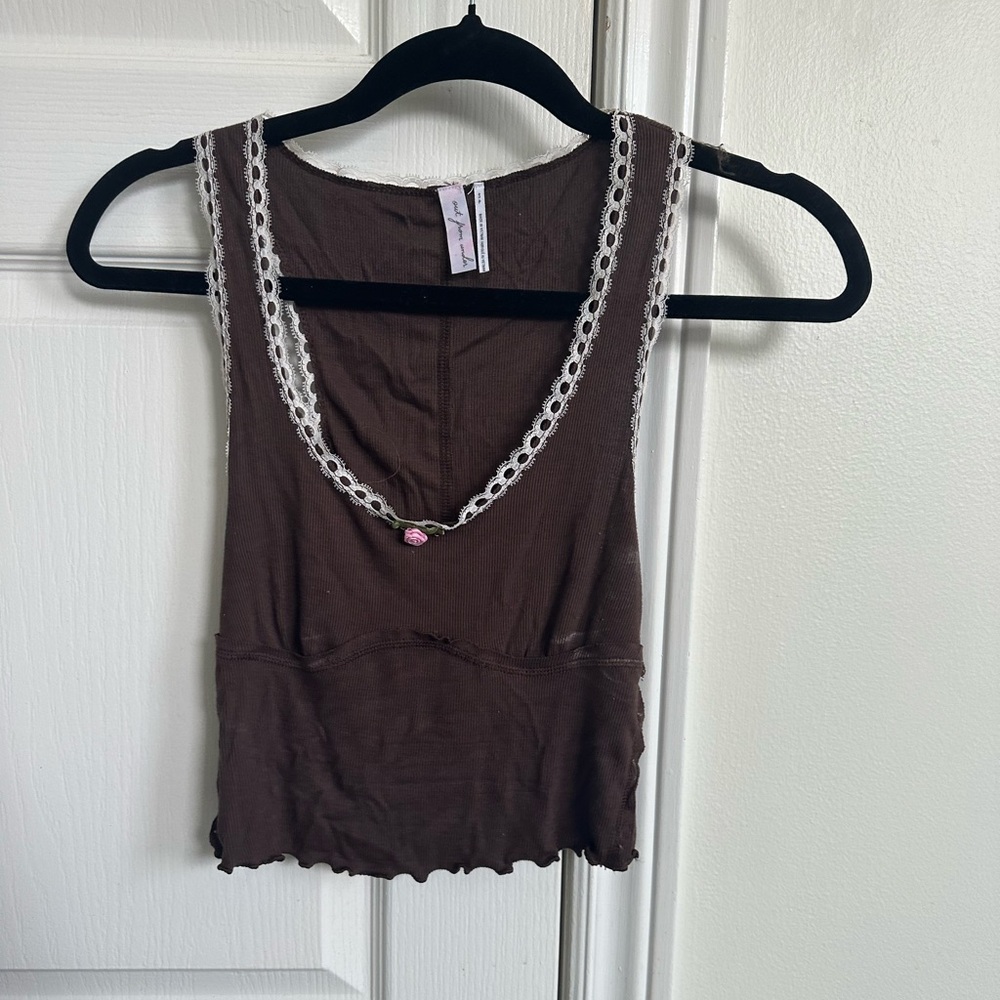 Brown and white Urban Outfitters tank